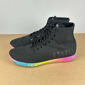 NoBull Glitch High Top Trainers Mens 12 Black Blue Yellow Pink Lace Up